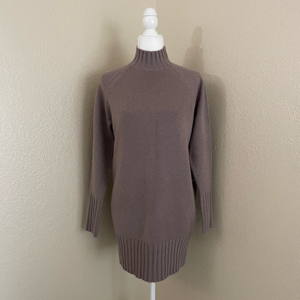 Express Taupe Brown Mock Neck Sweater Dress
